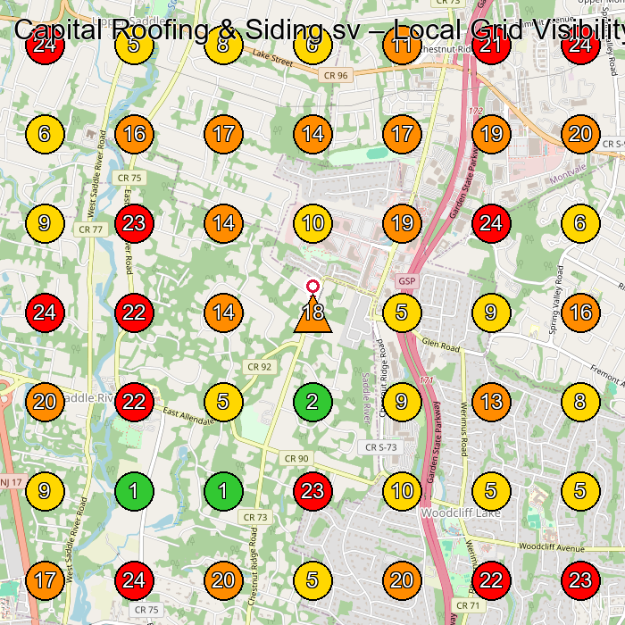 Capital Roofing & Siding sv Roofing Contractor GeoGrid ranking map for None